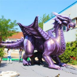 Inflatable Balloon Dragon 5m High Fierce Inflatable Dinosaur Pterosaur Vivid Dragon with Wings for Zoo Museum Event288Y