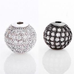 CZ Diamond Paved Spacer Beads 10MM Jewelry Bracelet Parts Round Rhinestone Circle Bead For Jewelry DIY Making227u