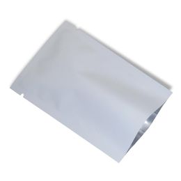 200pcs lot Matte White Mylar Foil Vacuum Packaging Bag Open Top Heat Seal Aluminium Foil Bags Candy Snack Pack Sample Storage Bag2440