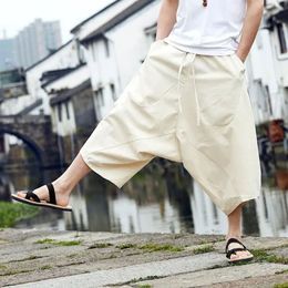 Men's Pants Japanese Style Wide Leg Silid Men Kung Fu Large Size Baggy Yoga Drop Crotch Streetwear Harem Trousers 230720