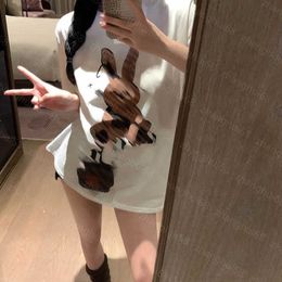 23ss Womens T-Shirt womens designer clothing tee Round neck cotton Bunny letter logo printed short-sleeved t-shirt with bag High quality womens clothes a1