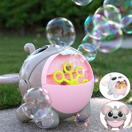 Novelty Games Electric Bubble Machine Automatic Cartoon Mouse Soap Bubble Blower Maker Outdoor Wedding Party Toy Children Toys Birthday Gifts 230719