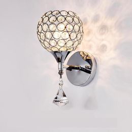 Wall Lamp Modern Single Head Crystal Creative Individuality Restaurant Hallway Romantic Bedroom Bedside Led Light