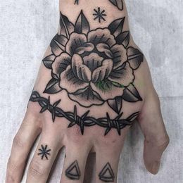 Waterproof Temporary Tattoo Stickers Flower Symbol Triangle Back In Hand Tattoos Fake Tatto Flash Tatoo for Girl Women Men Kid244S