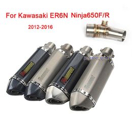 For 2012-2016 Kawasaki ER6N Ninja650F R Motorcycle Connecting Pipe Stainless Steel Middle Pipe Link Muffler Tail Pipe266S