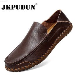 Dress Shoes Handmade Men Casual Shoes Leather Italian Mens Loafers Designer Moccasins Breathable Slip on Males Driving Shoes Plus Size 38-48 L230720