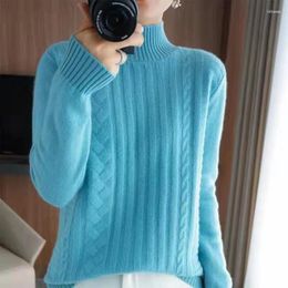 Women's Sweaters Knitwears Women Sweater Mujer Pullovers Ms Half A Turtleneck Garment Loose Long Sleeve