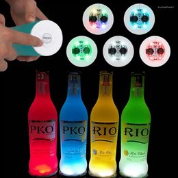 Strings Include Battery 10pcs LED Flashing Coasters Light Fairy Festoon Cup Bottle Sticker Lamp For Christmas Wedding Party Decoration