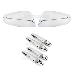 Chrome Side Mirror Smart Key Door Handle Covers Trims For 16-20 Toyota Tacoma244F