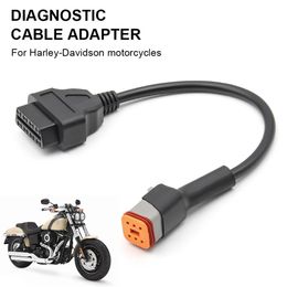 For Harley Davidson Motorcycle 6 Pin to 16 Pin OBD2 Diagnostic Cables Adapter2753