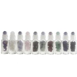 Essential Oil Perfume Bottle 5ml Clear Glass Roll On Bottle With Crystal Gemstone Ball 300pcs Lot Free Shipping Tstix