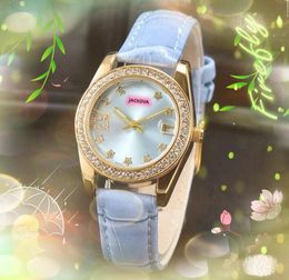 Crime Premium Women Small Dial Watches Quartz Movement Time Clock Watch Star Bee Diamonds Ring Leather Strap Sapphire Glass Stainless Steel Case Wristwatch Gifts