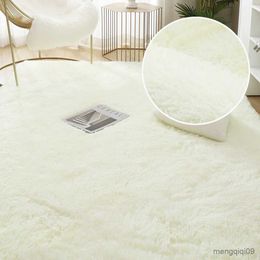 Carpets White Fluffy Carpet Plush Carpets Living Room Decoration Thicken Bedroom Bedside Mats Non-slip Children's Room Soft Large Rugs R230720