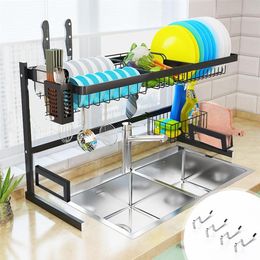 Kitchen Shelf Organiser Over Sink Dish Drying Rack Utensils Holder Bowl Dish Drainer Shelf Kitchen Storage Countertop Organiser T2274V