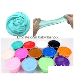 Clay Dough Modeling No Logo Print Butter Slime Clay Solid Color Diy Fluffy Floam Soft Supplies Anti Education Craft Magic Sand Pl Dhwwo