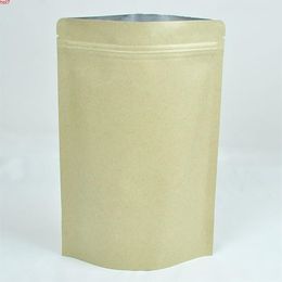 High Quality Multi Sizes 100pcs Herb Coffee Tea Retail Zip Lock Storage Bag Reclosable Kraft Paper Stand Up Poucheshigh qty205H