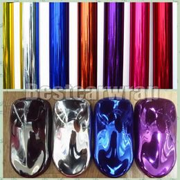 Various Colours Stretchable Mirror Chrome Vinyl Full Car Wrap High Flexible Film Air Bubble Vehicle Covers size 1 52 20M Roll 335Y