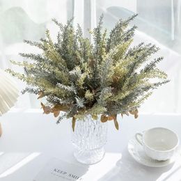 Decorative Flowers Artificial Lavender Flower Wheat Fake Plant Bouquet Christmas Wedding Home Dining Table Decoration Autumn Pography Prop