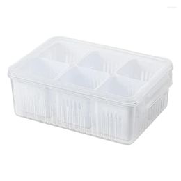 Storage Bottles Refrigerator Food Fresh Box 6-in-1 Containers Drain For Ginger Garlic Onion Cherry