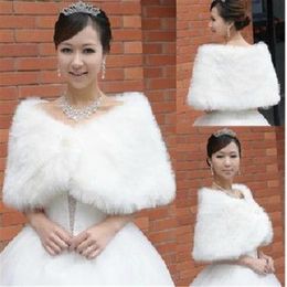 In Stock white Faux Fur Wedding Bridal Winter Wrap Shawl Scarf Cold Weather Coat198g