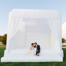 mariage commercial white bounce house inflatable jumper bouncer bouncing castle playhouse for wedding274Q