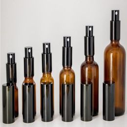 Fast DHL Shipping 10ml 15ml 20ml 30ml 50ml 100ml Amber Round Refillable Glass Spray Bottles Perfume Sprayer Cosmetic Atomizers Vniuc