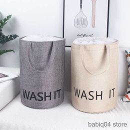 Storage Baskets Linen Household Dirty Laundry Basket With Lid Folding Clothing Storage Bucket Clothes Toys Organiser Handle Laundry Hamper