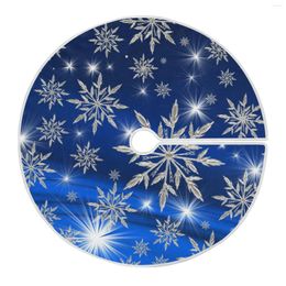 Christmas Decorations Winter Blue Snowflakes Tree Skirt Large Round Seasonal Mat Holiday Party Supplies Xmas Ornaments Home Decoration