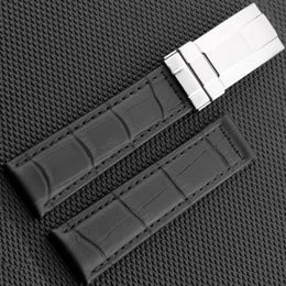 High quality men Black Brown Orange Bamboo grain Genuine Leather watch strap for ROL 20mm genuine leather Watch Band269o