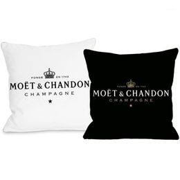 Cushion Decorative Pillow Black Velvet Print Moet Cushion Cover Cotton Made Pillowcase Soft Case High Quality Printing2587