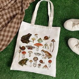 Storage Bags Frog Women Large Capacity Harajuku Cartoon Vintage Hip Hop Shopping Bag Canvas Funny Women's Shoulder Kawaii Gir334n