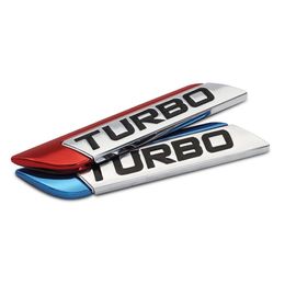 3D Metal TURBO Turbocharged Car sticker Logo Emblem Badge Decals Car Styling DIY Decoration Accessories for Frod Bmw Ford272h