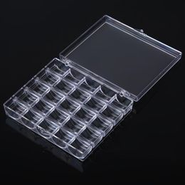 Sewing Notions & Tools 25Grid Bobbins Storage Box Transparent Plastic Case Multifunction Nail Manicure Decor2639