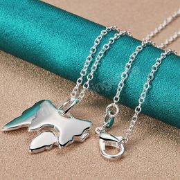 925 Sterling Silver Chain Two Butterfly Pendant Necklace For Women Wedding Engagement Fashion Charm Jewelr