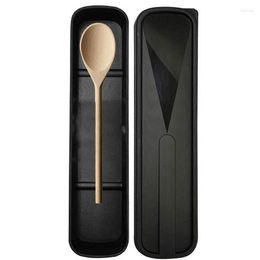 Storage Bottles Tableware Spoon Fork Chopsticks Cutter Cutlery Container Portable Wheat With Flip Cover For Children Adult Travel Use