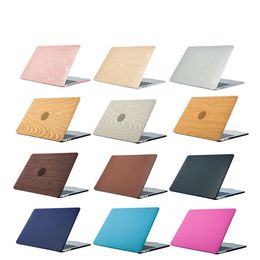 Glittering leather skin wooden veins protective cover case for macbook air pro retina 13 3 11 6 15 4270f