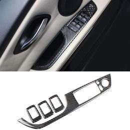 For BMW 3 Series E90 E92 2005-2012 Carbon Fibre Car Accessories Window Control Panel Frame Switch Cover Sticker Trim Interior259J