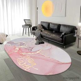 Carpets Nordic Simple Carpet Marble Living Room Rugs Home Decoration Oval Study Sofa Coffee Table Mat Light Luxury Bedroom Bedside Rug R230720