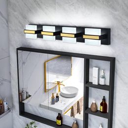 Wall Lamp LED Bathroom Mirror Lamps Modern Washbasin Light Lights 78 Cm 4 Acrylic Black Gold IP44