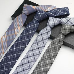 Bow Ties Men's Tie Classic Stripe Plaid 6cm Cotton Necktie Accessories Casual Daily Wear Cravat Wedding Party Business Gift