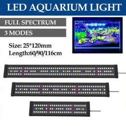 Waterproof LED Aquarium Lights Fish Tank Light Bar Blue 60 90 116CM Submersible Underwater Clip Lamp Aquatic Decor2295