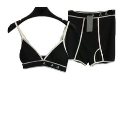 Sexy Bras Swimwear Ladies Two Pieces Bathing Suit Sling Vest Shorts Swimsuits Summer Elastic Weave Beach Wear