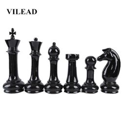 VILEAD Six-Piece Set Ceramic International Chess Figurines Creative European Craft Home Decoration Accessories Handmade Ornament T1970