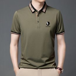 Men's Polos Summer Korean Fashion Men's Polo Shirt Luxury BLACK YAK Cotton Lapel Collar Short Sleeves Tops 230719