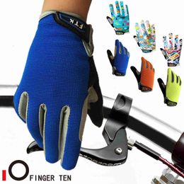 Cycling Gloves Boys Girls Kids Cycling Gloves Full Finger Bike Bicyc Breathab Glove Touchscreen Grip Outdoor 2-11 Year Drop Shipping HKD230720