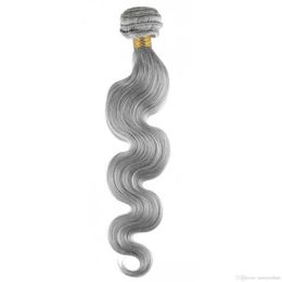 silver grey hair extensions 100g piece human hair weave brazilian body wave gray blonde brown vierge hair extension300O