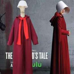 The Handmaids Tale Offred Red Dress Cloak Cosplay Costume328U