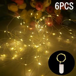 Strings Garland Fairy Lamp LED Copper Wire String Light Christmas DIY Decor Bedroom 6pcs Garden Holiday Party