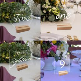Party Decoration Wedding Table Card Wooden Display Stand Sign For Place Frame Rack Holder