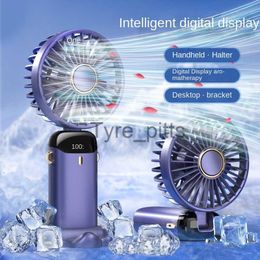 Portable Air Coolers 5000mah Usb Handheld Fan Mini Portable Student Small fFan Digital Display Folding Fragrance Rechargeable Desktop Electric Fan x0729